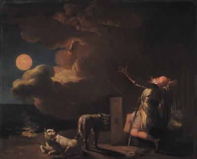 Fingal vê os fantasmas de seus antepassados ao luar de Nicolai Abildgaard