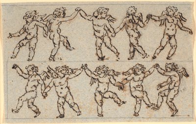 Friso com duas fileiras de cupidos dançantes de Nicolai Abildgaard