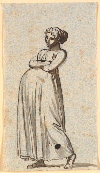 Caricatura de uma esposa grávida, caminhando de Nicolai Abildgaard
