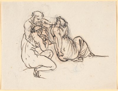 Ló e suas filhas de Nicolai Abildgaard