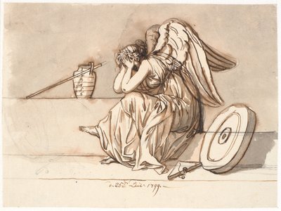 Nemesis cobre seus olhos em luto. Alegoria em P.A. Banimento de Heiberg de Nicolai Abildgaard