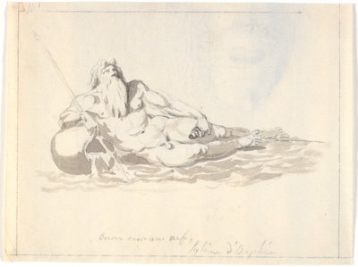 Oceanet, um deus do mar reclinado de Nicolai Abildgaard