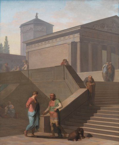 Pamphilius e seus servos seguem Davus. Da Andria de Terence de Nicolai Abildgaard