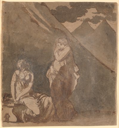 Cena de "Le triumvirat" de Voltaire, presumivelmente Ato 1, Cena 1 de Nicolai Abildgaard