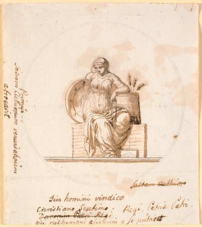 Figura feminina alegórica sentada de Nicolai Abildgaard