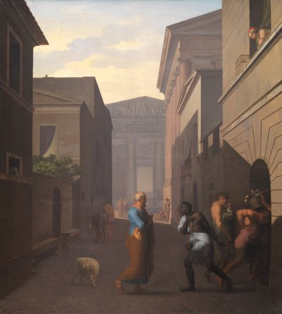 Simo e sua ex-escrava Sosia. Da Andria de Terence. de Nicolai Abildgaard