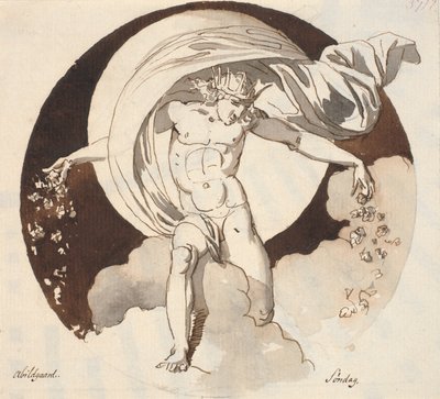 Domingo. Um deus nu coroado, espalhando flores com as duas mãos de Nicolai Abildgaard