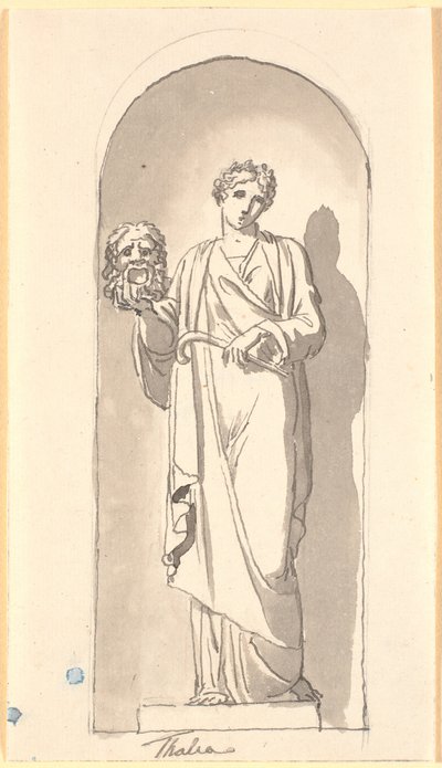 Thalia como uma estátua em um nicho de Nicolai Abildgaard