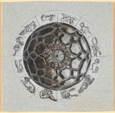 Esboço para decoração geométrica de uma cúpula; fora do signo dos trópicos de Nicolai Abildgaard