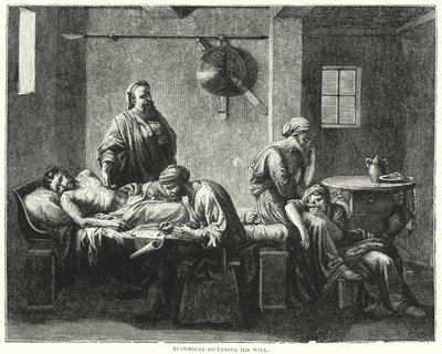 Eudemidas a ditar a sua vontade (gravação) de Nicolas (after) Poussin