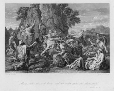 Moisés ferindo a Rocha, Números XX de Nicolas (after) Poussin