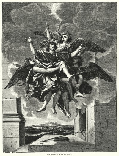 A Ascensão de São Paulo (gravura) de Nicolas (after) Poussin