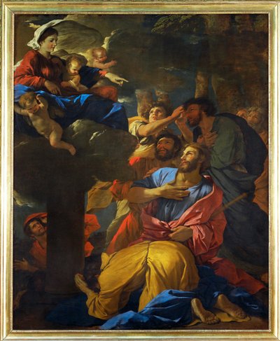 Apparition de la Vierge a Saint Jaques le Majeur - A Virgem aparece a São Tiago Maior;1629-1630 ... de Nicolas (attr.to) Poussin