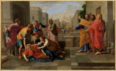 La mort de Saphire - A morte de Saphire ... de Nicolas (attr.to) Poussin
