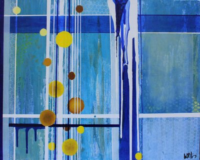 Fluxo abstrato azul e amarelo de Nicolas Alsterdal