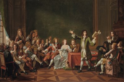 Molière Reading Tartuffe na casa de Ninon de Lenclos de Nicolas Andre Monsiau