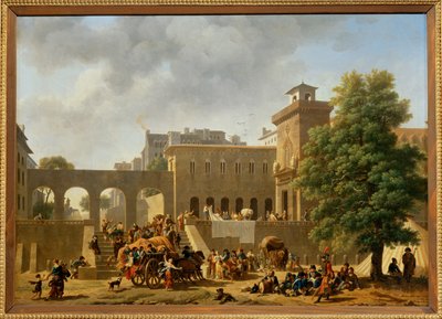 O exterior de um hospital militar, também conhecido como "Os Franceses em Itália", Salão 1804 ... de Nicolas Antoine Taunay