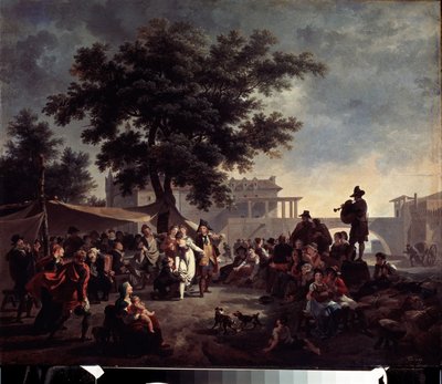 Casamento no País Rústico. Pintura de Nicolas Antoine Taunay (1755-1830). Óleo sobre madeira, 41 x 56 cm. A arte francesa do século XVIII. Pushkin Museum of Fine Arts, Moscovo. de Nicolas Antoine Taunay