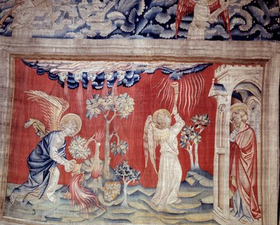 Pendurado de Apocalipse (1373 -1383), n. 30: os Mortos no chão. Tapeçaria de Nicolas Bataille (1330-1405) de Nicolas Bataille