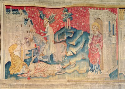 A morte das duas testemunhas, 1373-87 (tapeçaria) de Nicolas Bataille