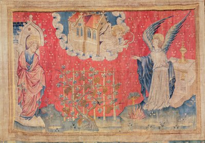 A colheita dos condenados, da tapeçaria de Apocalypse de Angers, 1373-87 (tapeçaria) de Nicolas Bataille
