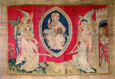 O Sétimo Selo, no.17 de &39;Tha Apocalypse of Angers&39;, 1373-87 (tapeçaria) de Nicolas Bataille