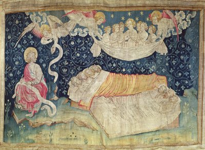 O sono dos justos, nº 52 de "O Apocalipse de Angers", 1373-87 (tapeçaria) de Nicolas Bataille