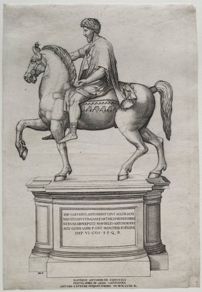 Estátua equestre de Marco Aurélio, 1548. de Nicolas Beatrizet
