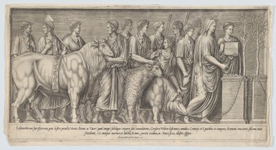 Sacrifício Pagão, depois de um Antigo Baixo Relevo, 1553., 1553. de Nicolas Beatrizet
