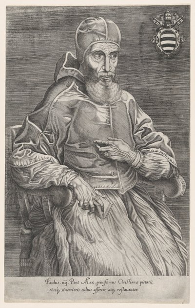 Retrato do Papa Paulo IV, 1530-66., 1530-66. de Nicolas Beatrizet