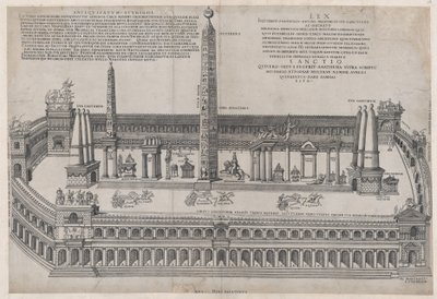 Espelho da magnificência romana: Circus Maximus, 1553., 1553 de Nicolas Beatrizet