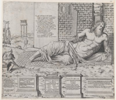 Espelho da magnificência romana: Marforius, 1550., 1550 de Nicolas Beatrizet.