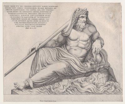 Espelho da magnificência romana: The Ocean God, 1560., 1560 de Nicolas Beatrizet