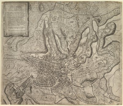 Vista de Roma do oeste, 1557 de Nicolas Beatrizet