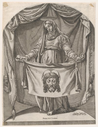 St Verônica com o Sudário, depois de Michelangelo, 1540-66., 1540-66 de Nicolas Beatrizet