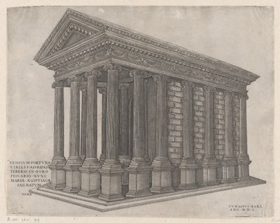 Templo da Fortuna, Roma, 1550., 1550. de Nicolas Beatrizet