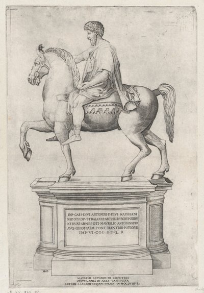 A Estátua Equestre de Marco Aurélio no Capitólio, 1548., 1548. de Nicolas Beatrizet
