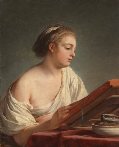 Mulher lendo de Nicolas-Bernard Lepicie