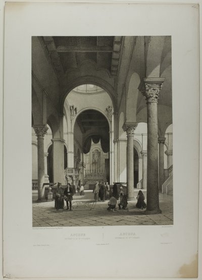 Ancona: Interior de S. Siríaco, placa 38 de Italie Monumentale et Pittoresque de Nicolas Chapuy