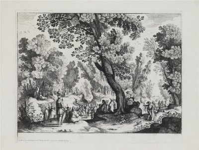 Uma Paisagem arborizada com o Sermão de S. João Baptista de Nicolas Cochin