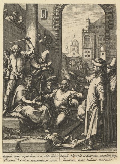 A coroação de espinhos, de A paixão de Cristo, meados do século XVII. de Nicolas Cochin