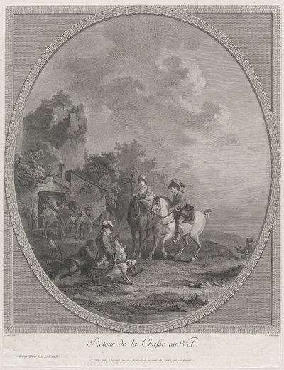 Retorno da caça ao jogo, 1786., 1786. de Nicolas Colibert