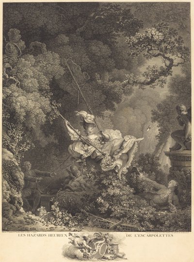 Os felizes perigos da Escarpolette de Nicolas Delaunay after Jean Honoré Fragonard