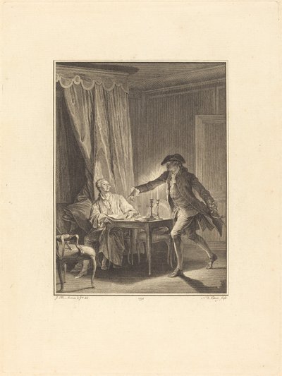 Ah! Jeune homme à ton bienfaiteur de Nicolas Delaunay after Jean Michel Moreau