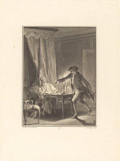 Ah! Jovem para o seu benfeitor de Nicolas Delaunay after Jean Michel Moreau
