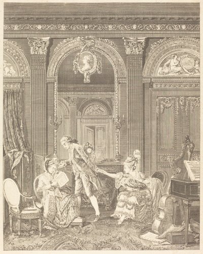 O Doce Bilhete de Nicolas Delaunay after Nicolas Lavreince
