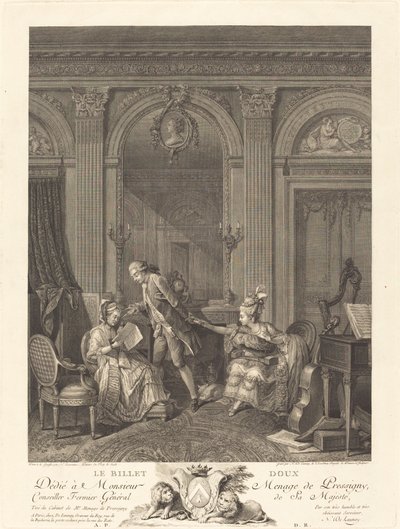 O Doce Bilhete de Nicolas Delaunay after Nicolas Lavreince