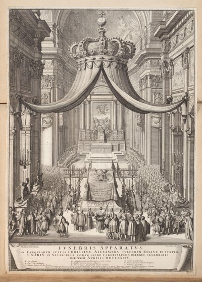 Funeral de Cristina, Rainha da Suécia Aparelho Funebris (...) (título no objeto) de Nicolas Dorigny