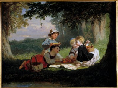 Le gouter champetre Pintura de Nicolas Gabe (1814-1865) Colecção Privada do século XIX de Nicolas Edward Gabe
