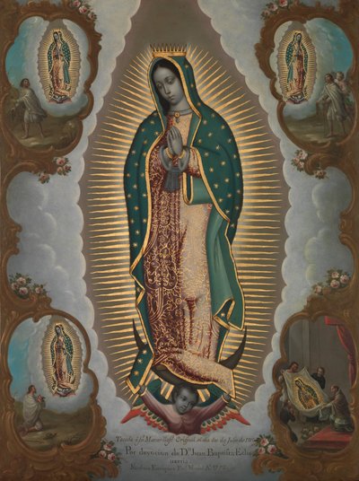A Virgem de Guadalupe com as quatro aparições de Nicolás Enríquez